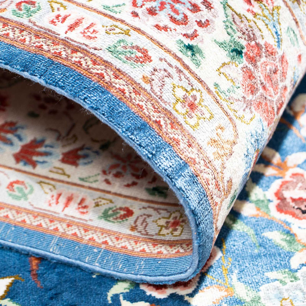 Persisk tæppe - Ghom - 118 x 75 cm - lyseblå