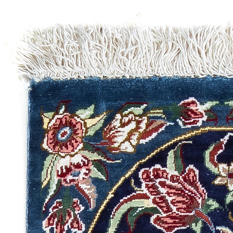 Silketæppe - Ghom Silk - Premium - 40 x 28 cm - mørkeblå
