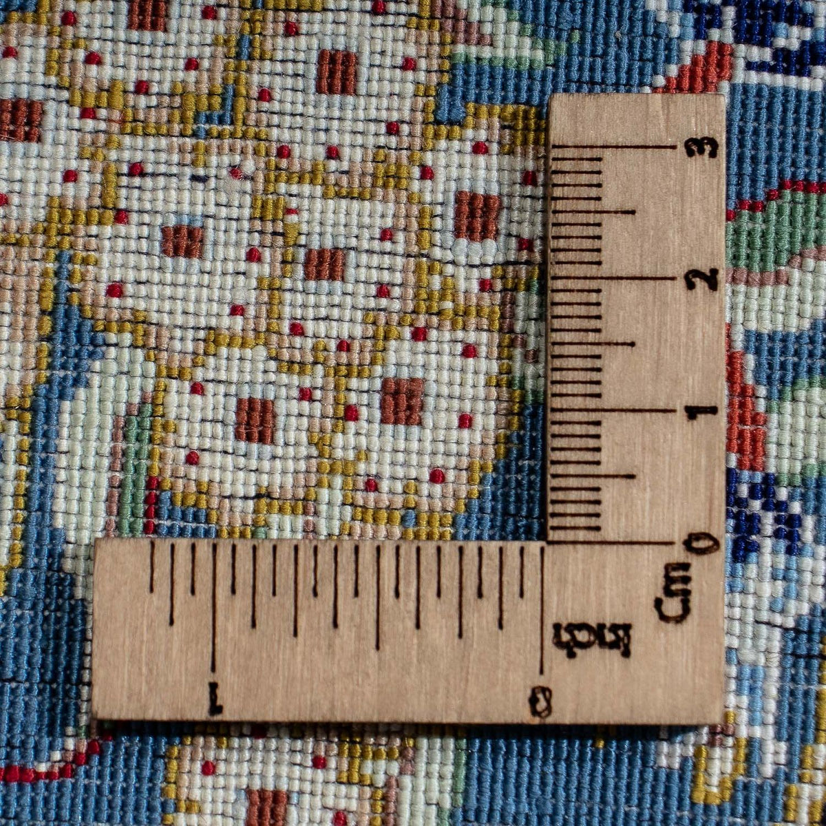 Silketæppe - Ghom Silk - Premium - 40 x 28 cm - mørkeblå