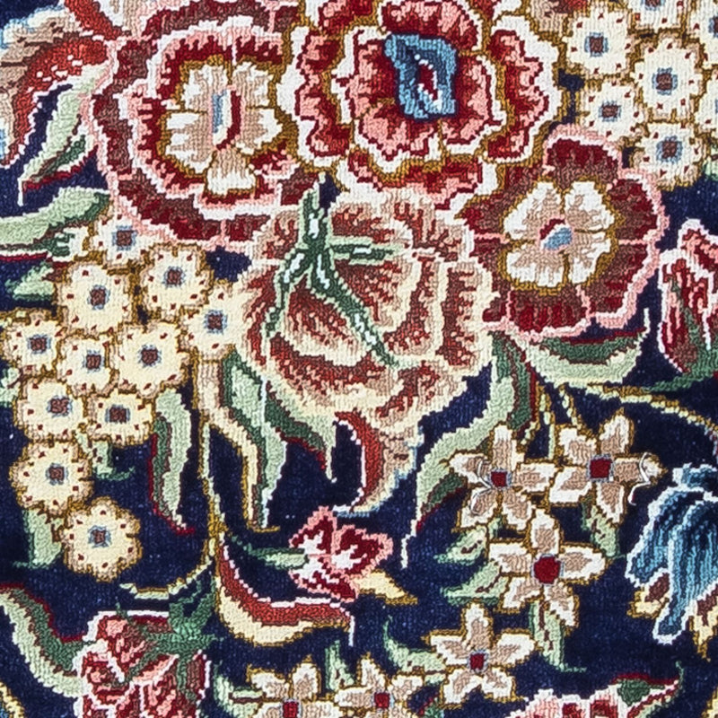 Silketæppe - Ghom Silk - Premium - 40 x 28 cm - mørkeblå