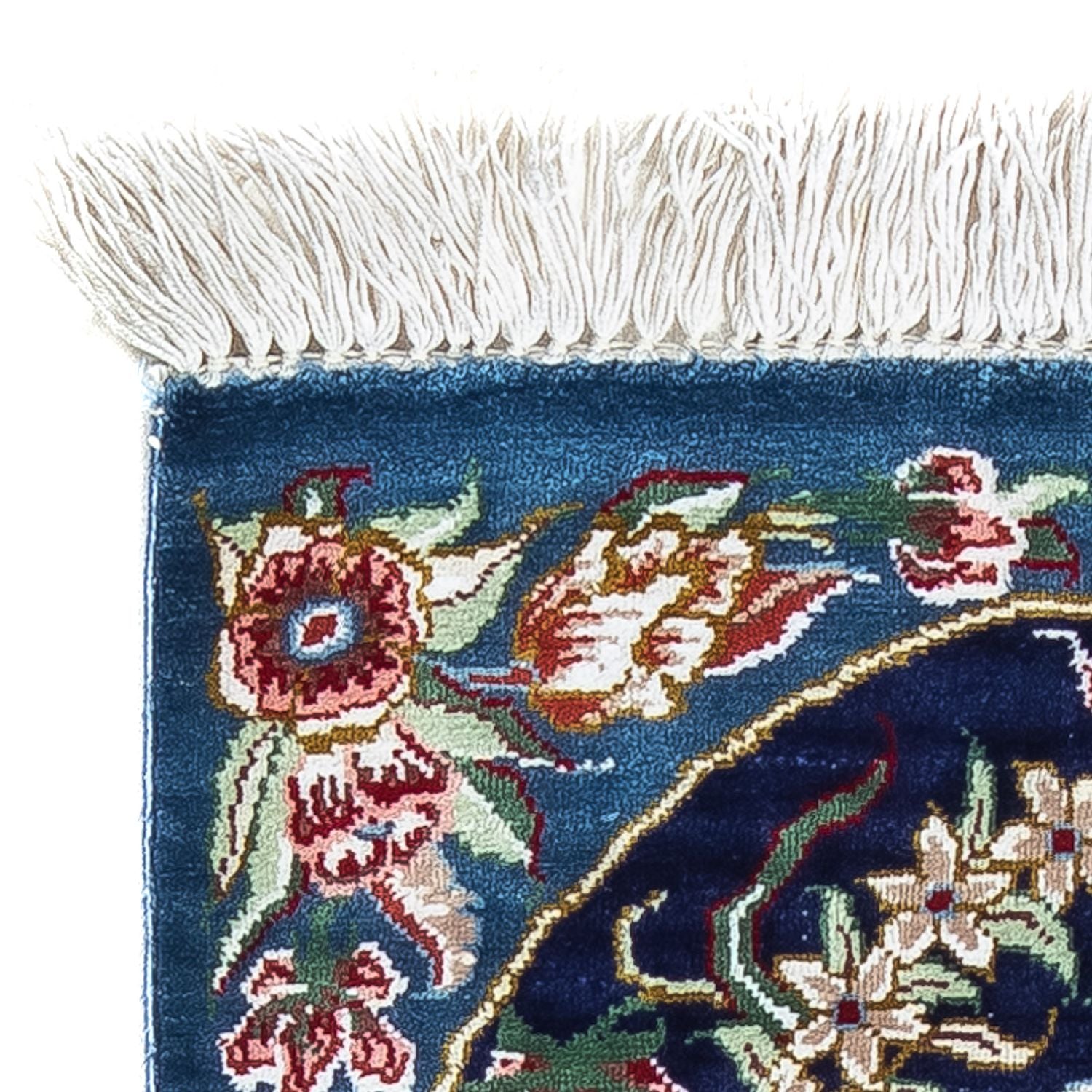 Silketæppe - Ghom Silk - Premium - 40 x 28 cm - mørkeblå