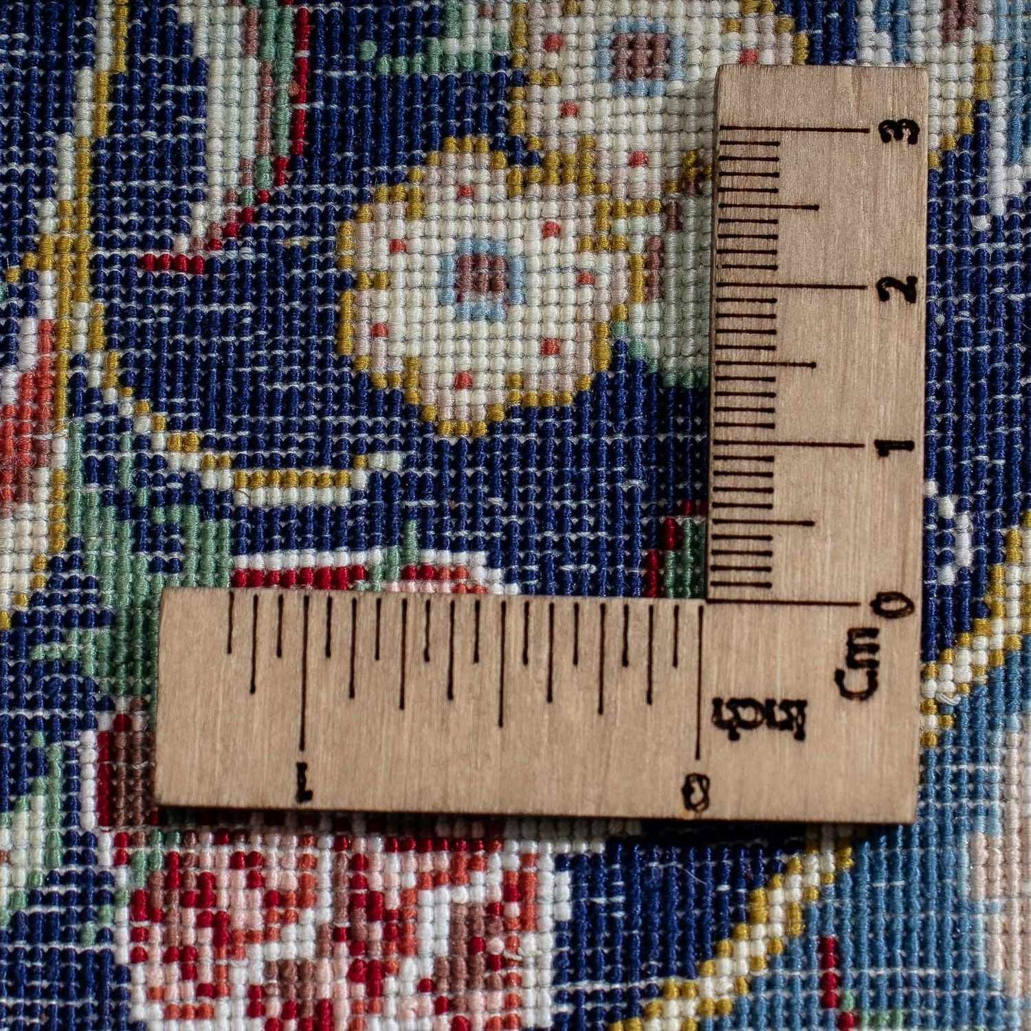 Silketæppe - Ghom Silk - Premium - 40 x 28 cm - mørkeblå
