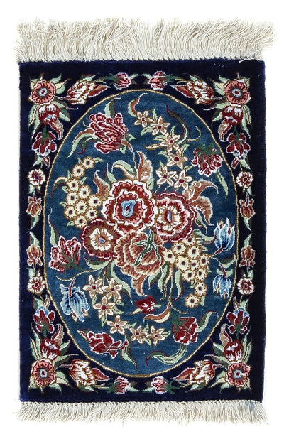 Qom silke Tæppe 28x40cm - Persisk tæppe