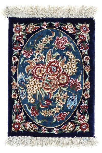 Qom silke Tæppe 28x40cm - Persisk tæppe