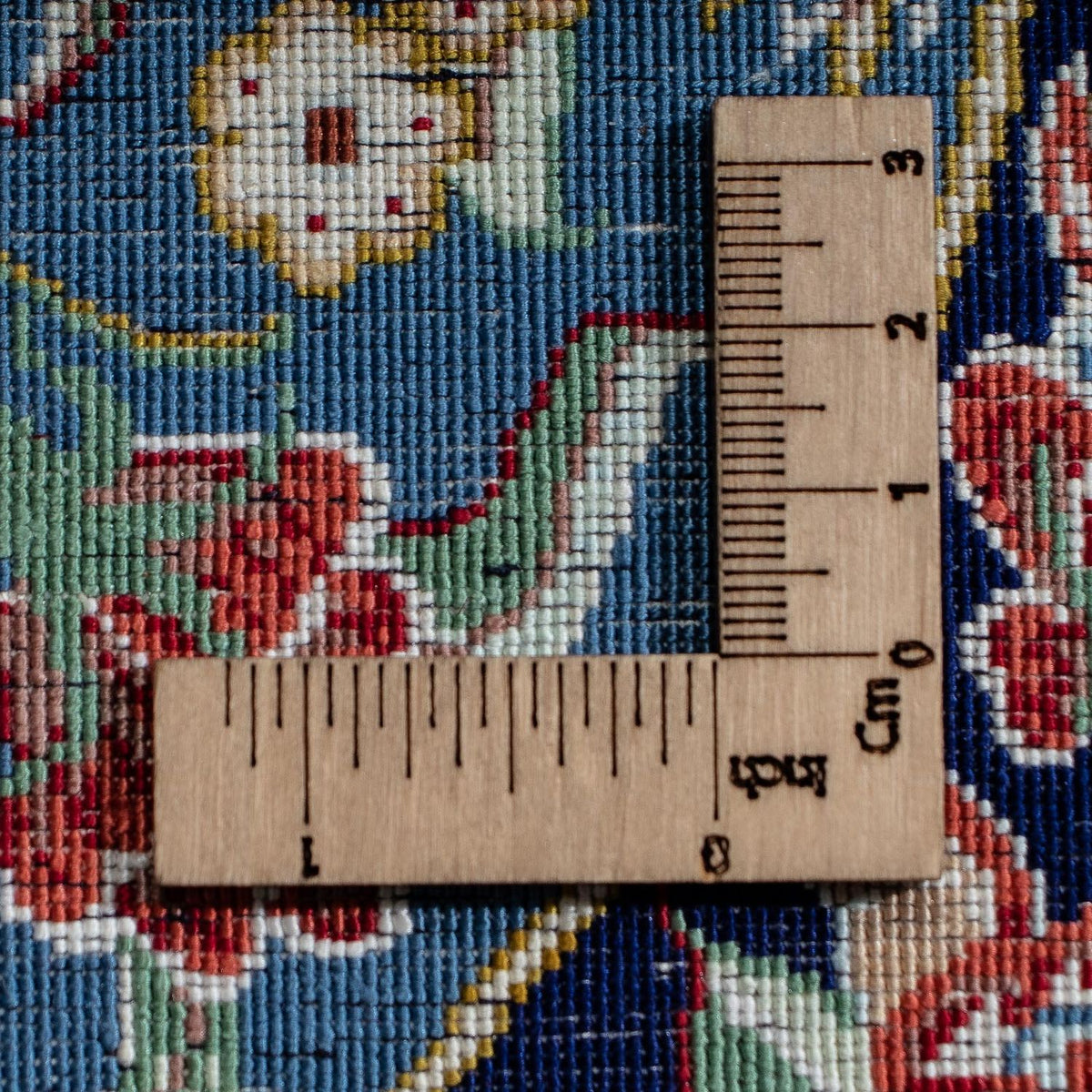 Silketæppe - Ghom Silk - Premium - 40 x 28 cm - mørkeblå