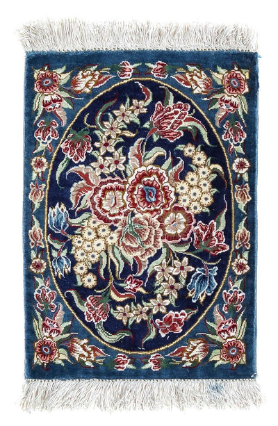 Qom silke Tæppe 28x40cm - Persisk tæppe