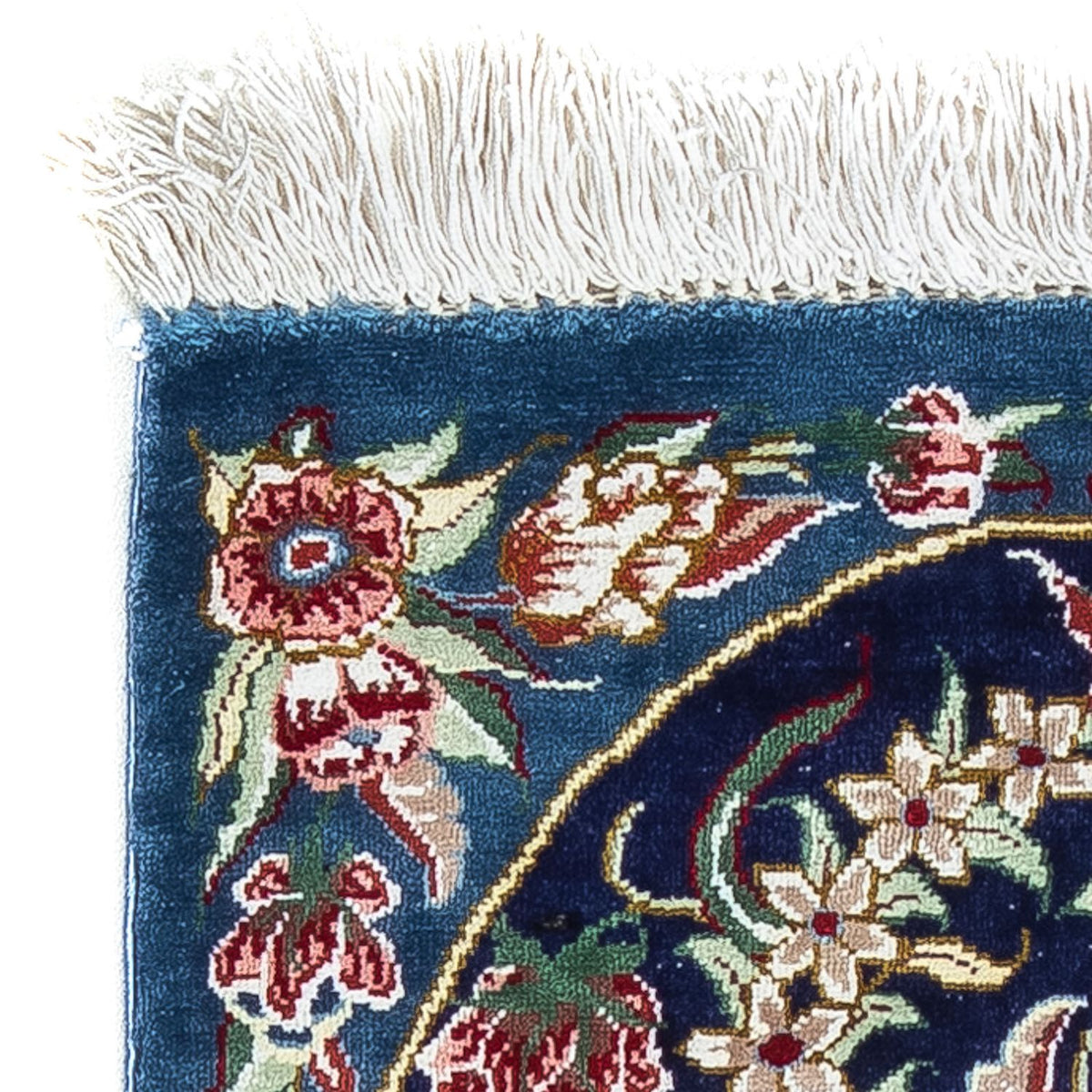 Silketæppe - Ghom Silk - Premium - 40 x 28 cm - mørkeblå