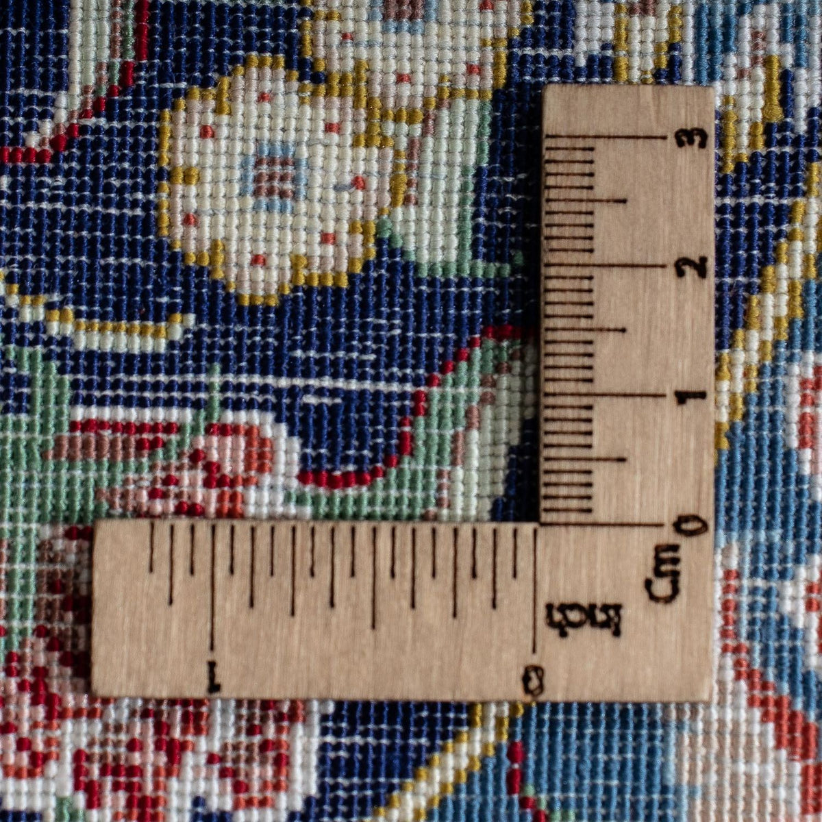 Silketæppe - Ghom Silk - Premium - 40 x 28 cm - mørkeblå