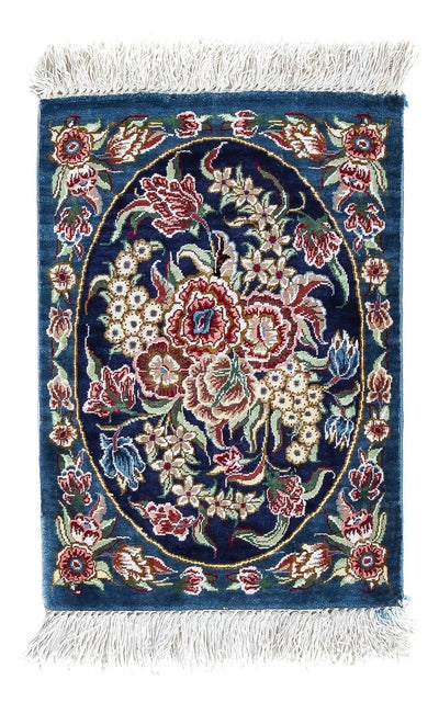 Qom silke Tæppe 28x40cm - Persisk tæppe