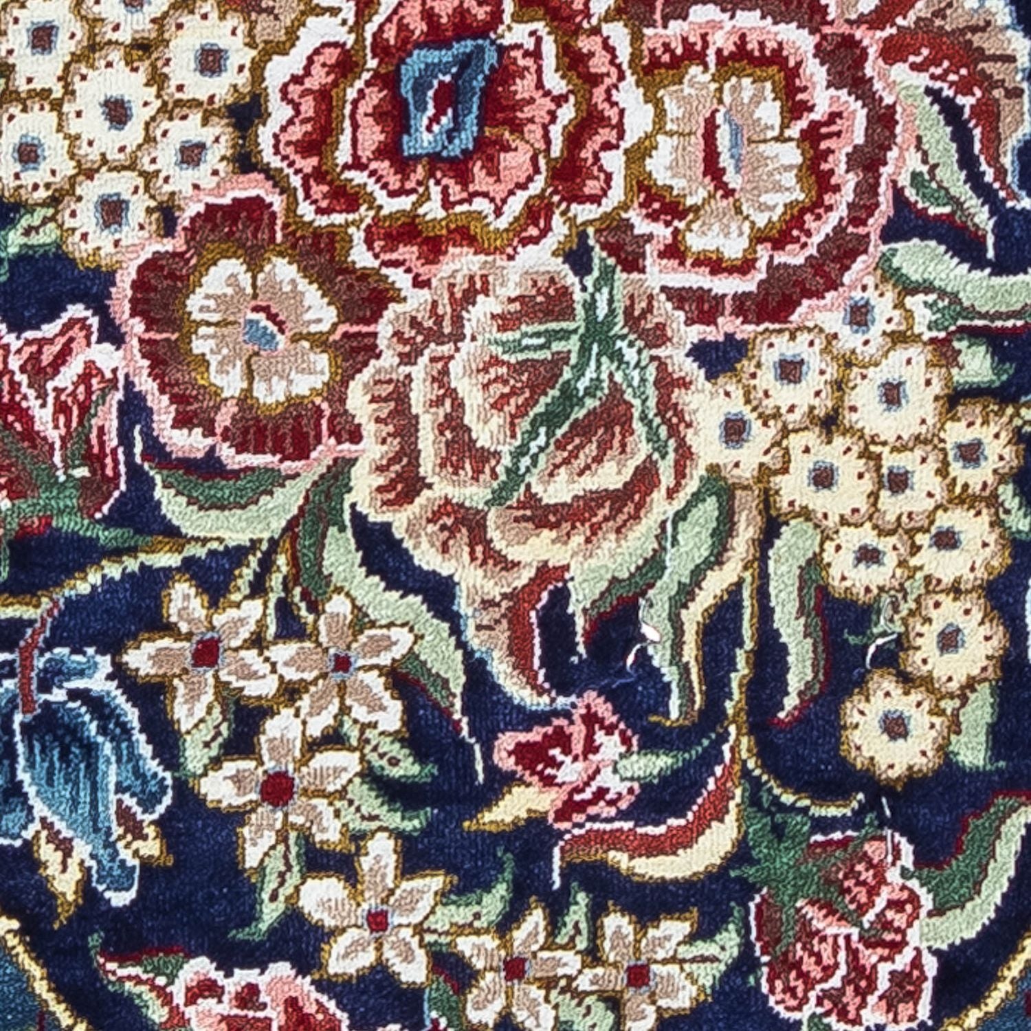 Silketæppe - Ghom Silk - Premium - 40 x 28 cm - mørkeblå
