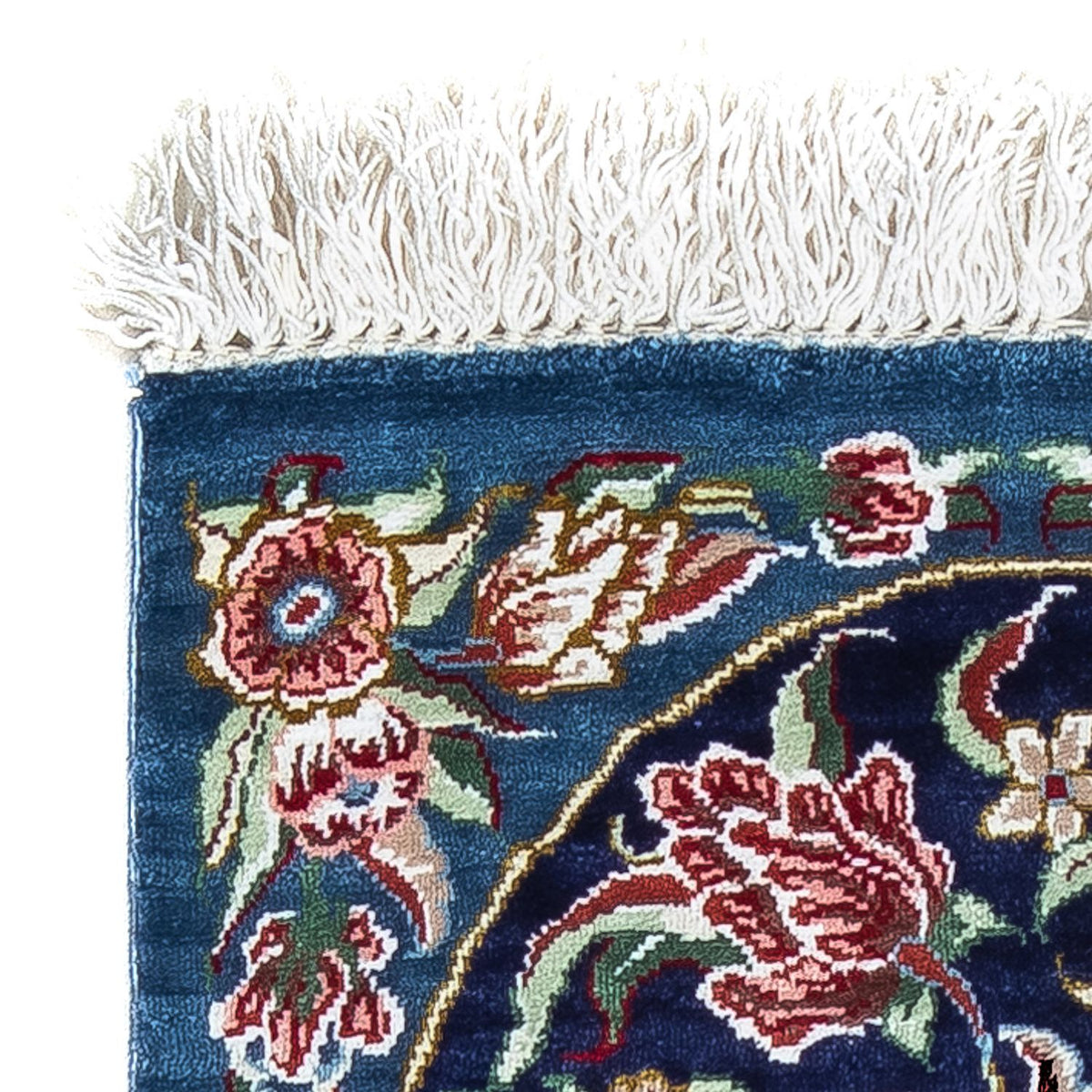 Silketæppe - Ghom Silk - Premium - 40 x 28 cm - mørkeblå