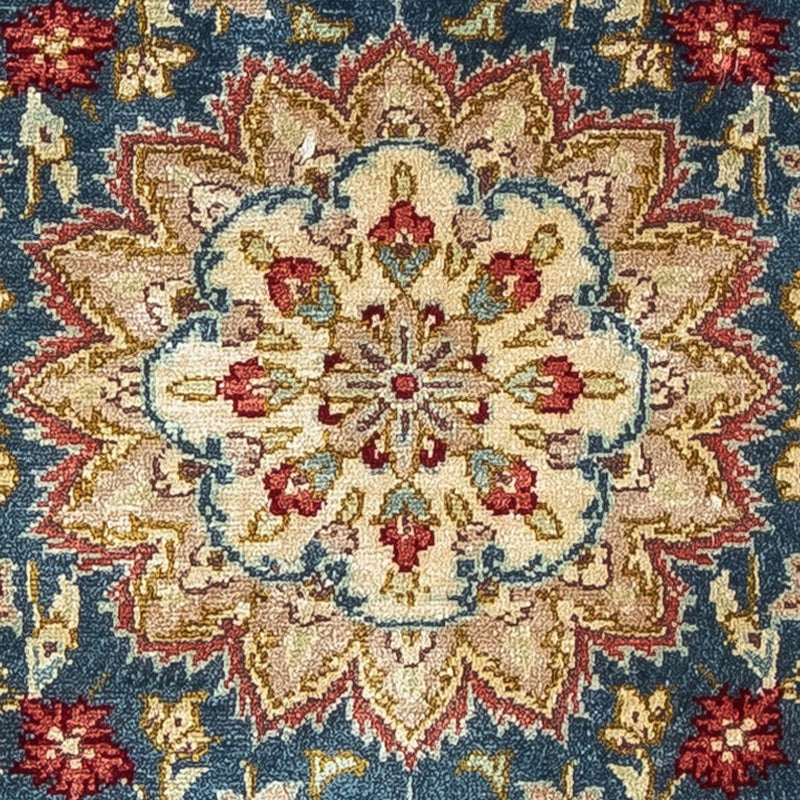 Silketæppe - Ghom Silk - Premium - 44 x 27 cm - mørkeblå