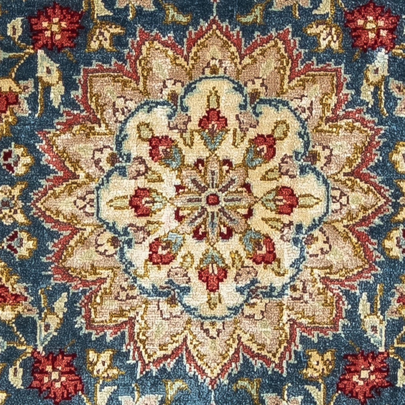 Silketæppe - Ghom Silk - Premium - 44 x 27 cm - mørkeblå