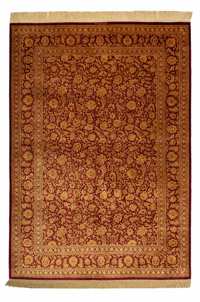 Qom silke Tæppe 132x216cm - Persisk tæppe