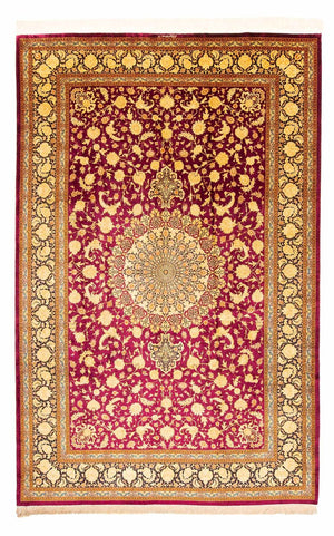 Persisk tæppe - Ghom - 305 x 202 cm - mørkerød