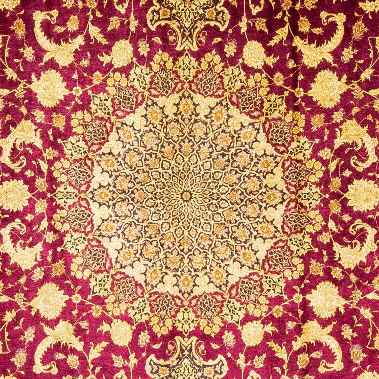 Persisk tæppe - Ghom - 305 x 202 cm - mørkerød