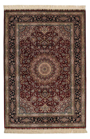 Silketæppe - China Silk - 183 x 122 cm - mørkerød