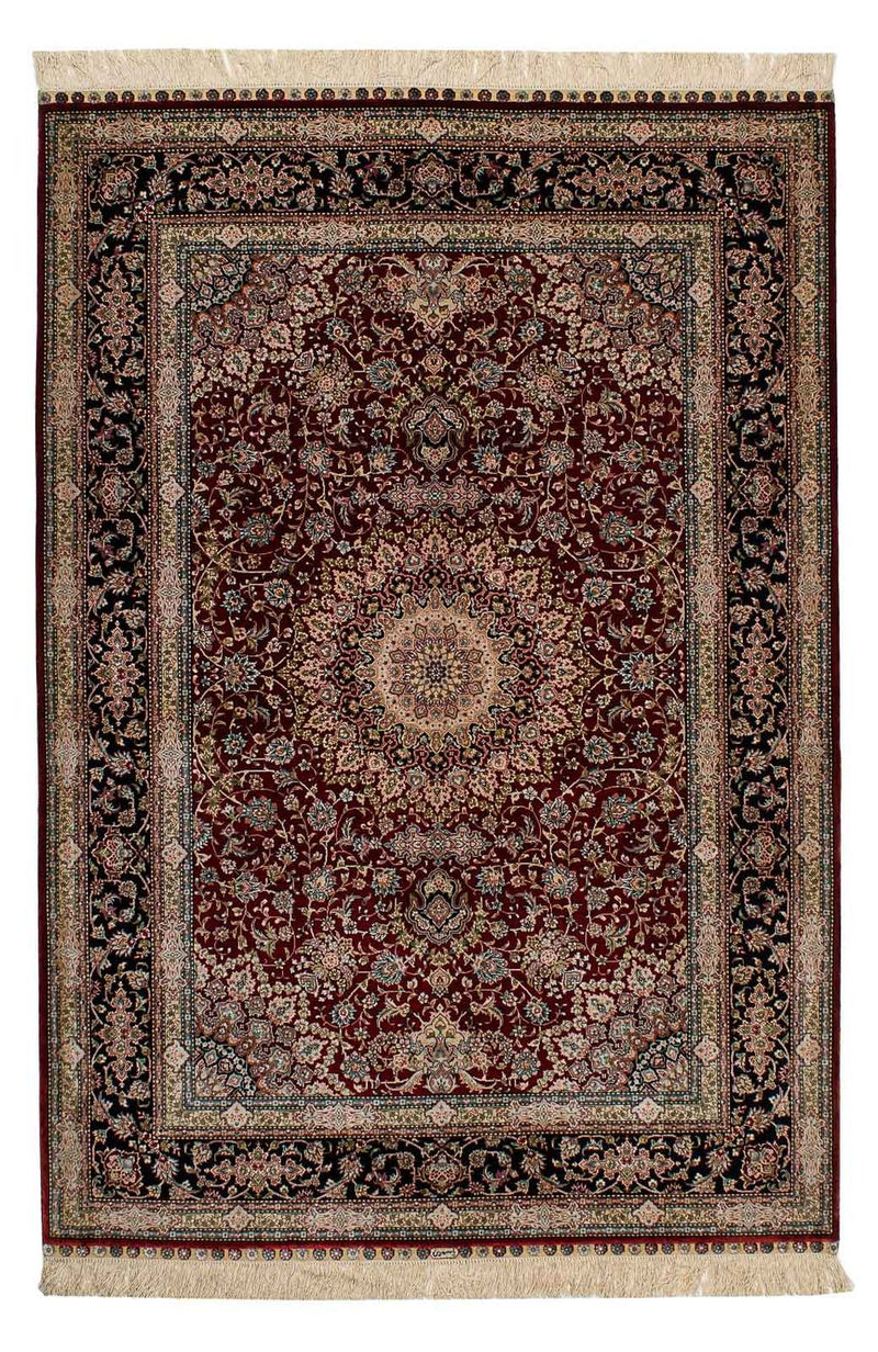 Silketæppe - China Silk - 183 x 122 cm - mørkerød