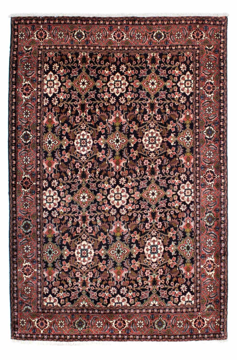 Persisk tæppe - Bijar - 210 x 141 cm - mørkeblå