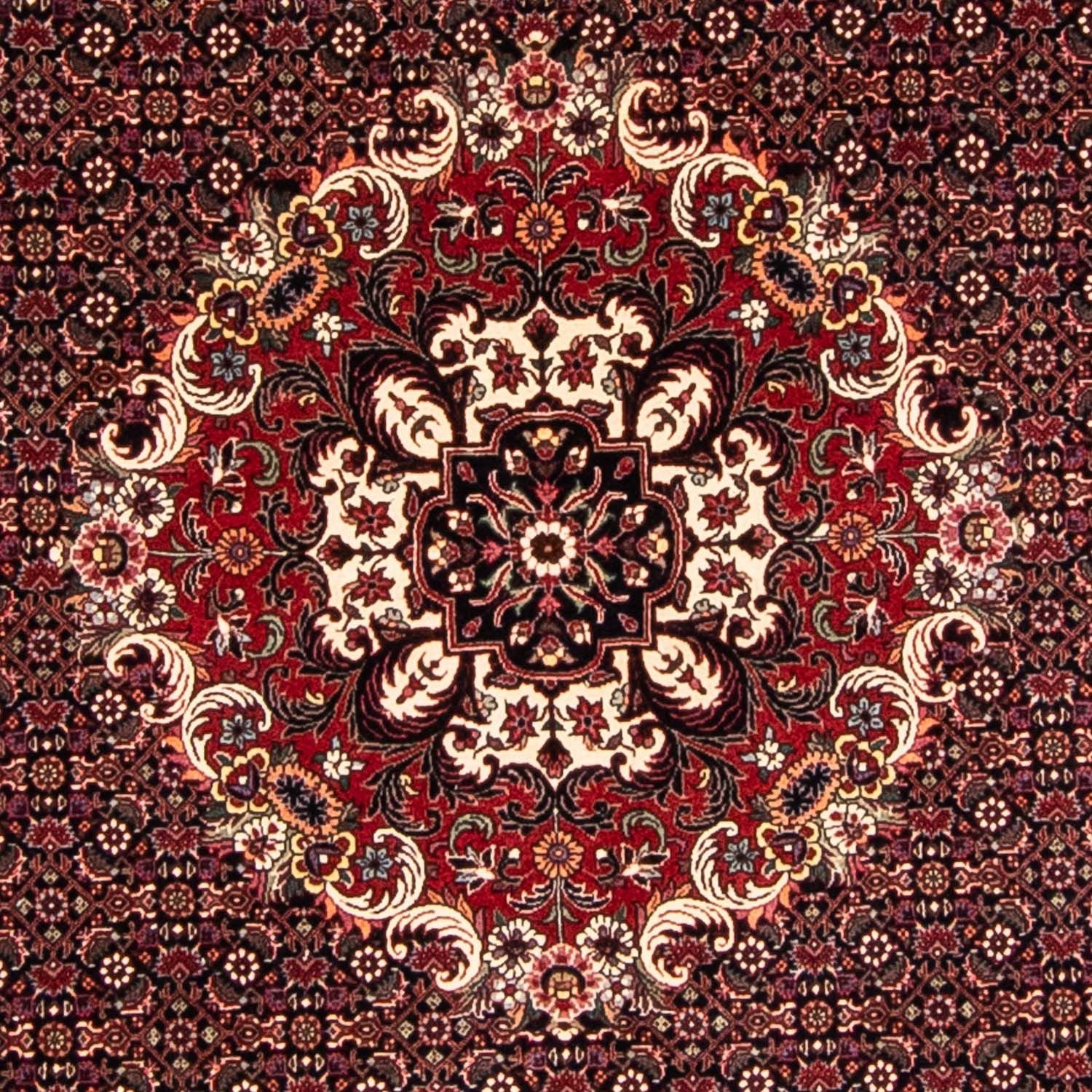 Persisk tæppe - Bijar rundt  - 250 x 250 cm - mørkerød