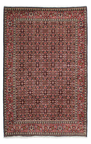 Persisk tæppe - Bijar - 217 x 141 cm - mørkeblå
