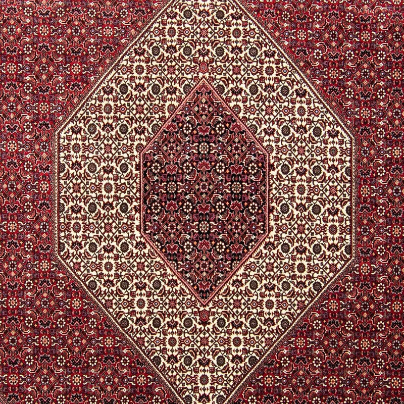 Persisk tæppe - Bijar - 303 x 250 cm - mørkerød
