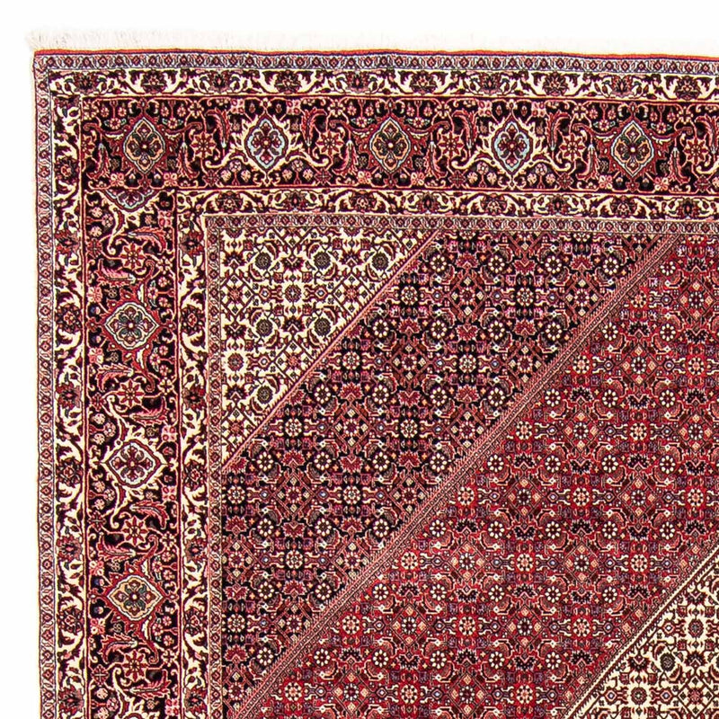 Persisk tæppe - Bijar - 303 x 250 cm - mørkerød