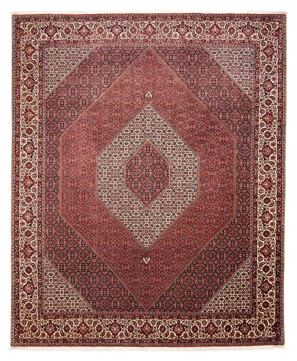 Persisk tæppe - Bijar - 309 x 256 cm - mørkerød