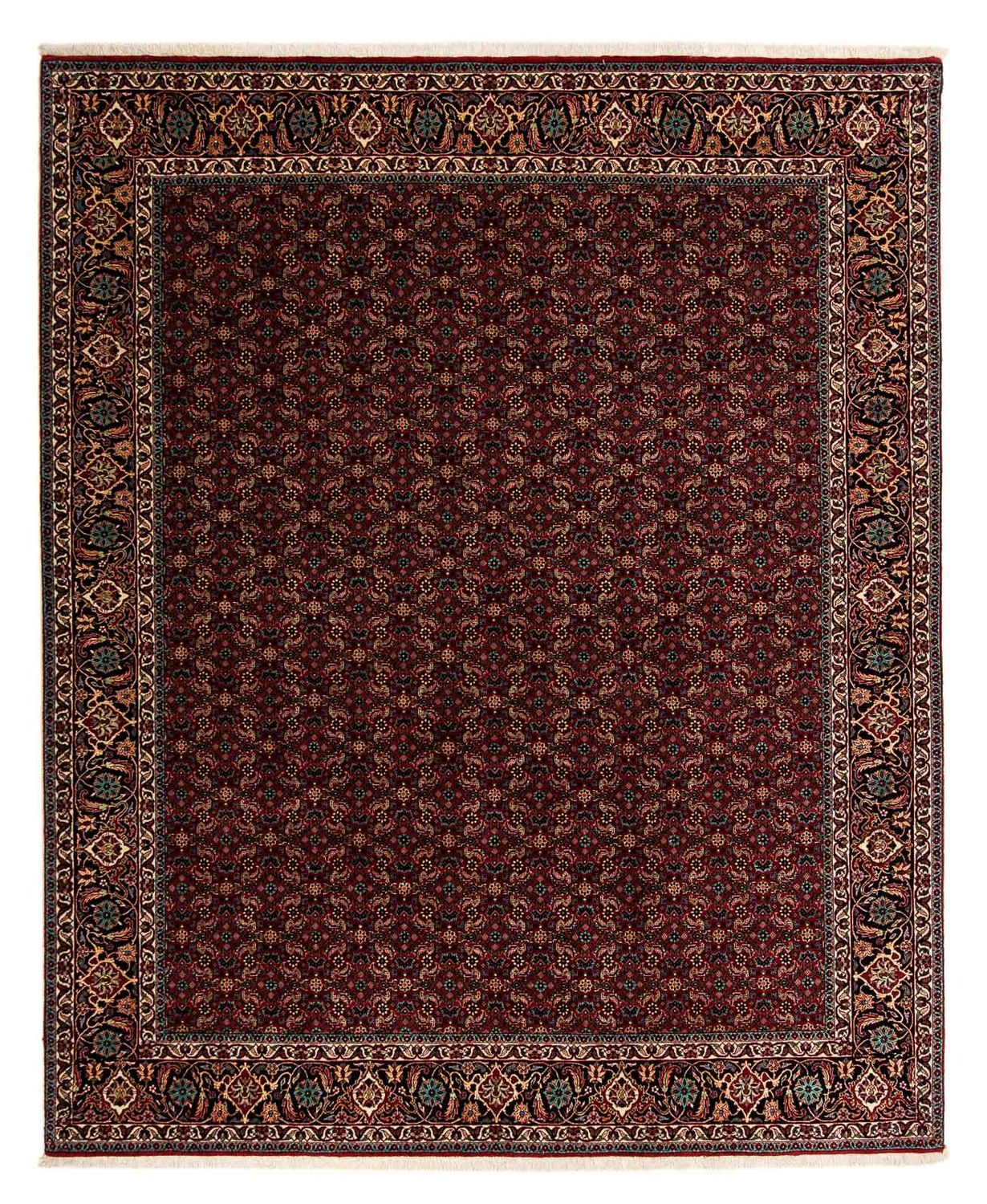 Persisk tæppe - Bijar - 252 x 206 cm - mørkerød