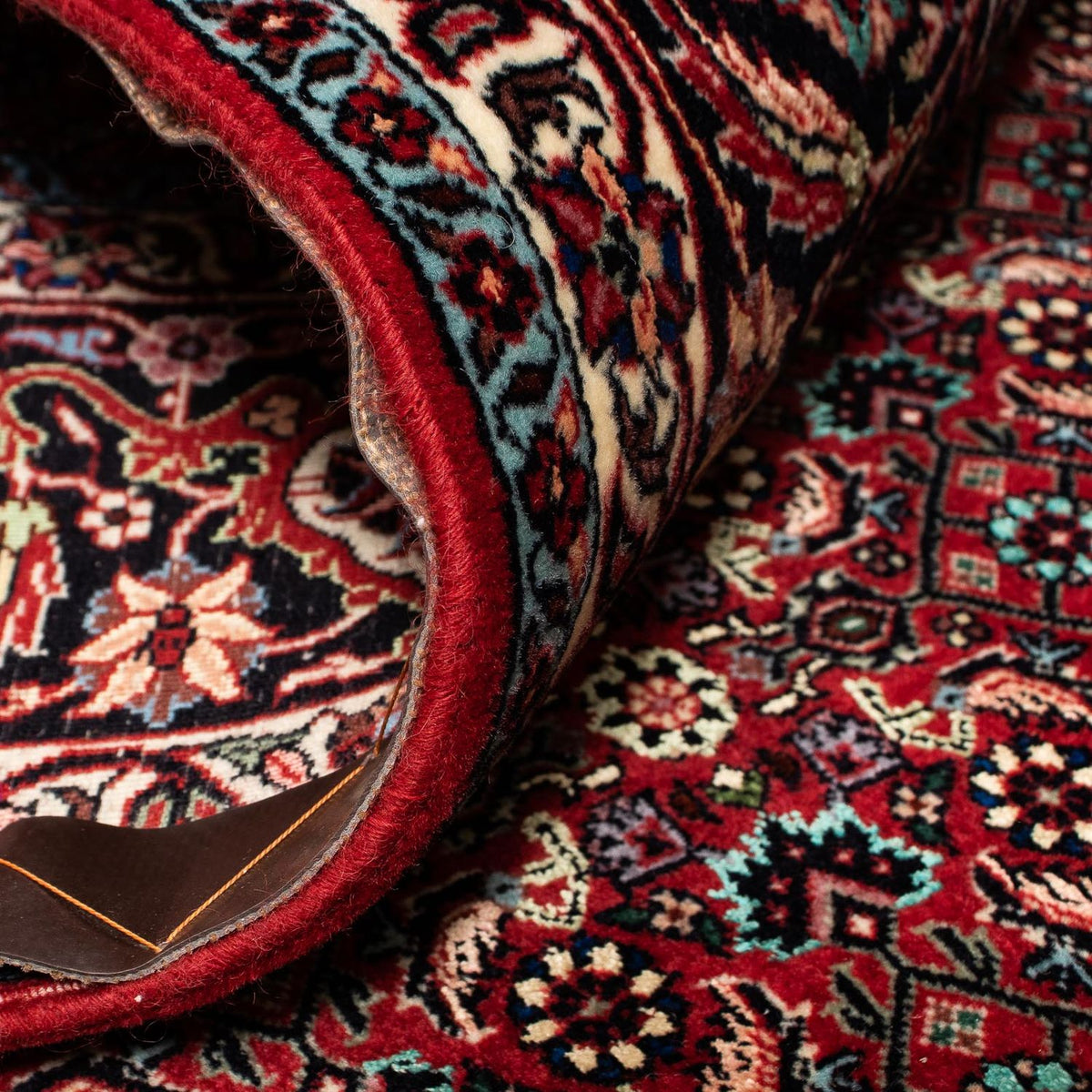 Persisk tæppe - Bijar - 252 x 206 cm - mørkerød