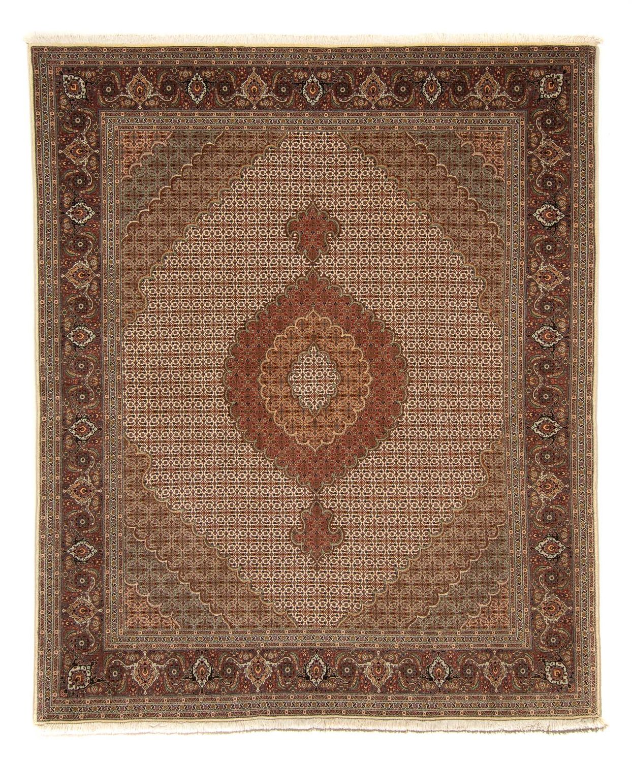 Persisk tæppe - Tabriz - 252 x 202 cm - lys brun