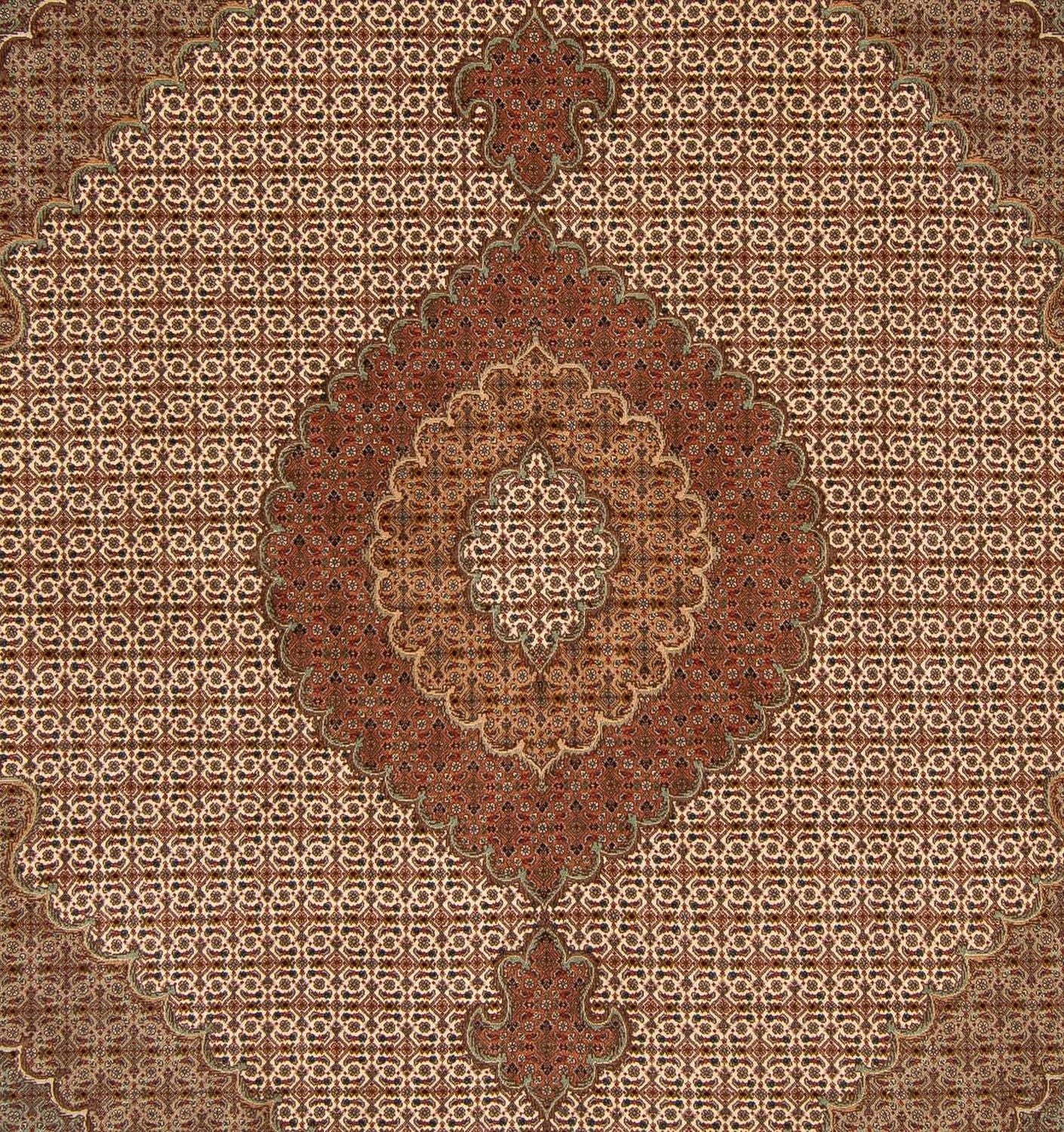 Persisk tæppe - Tabriz - 252 x 202 cm - lys brun