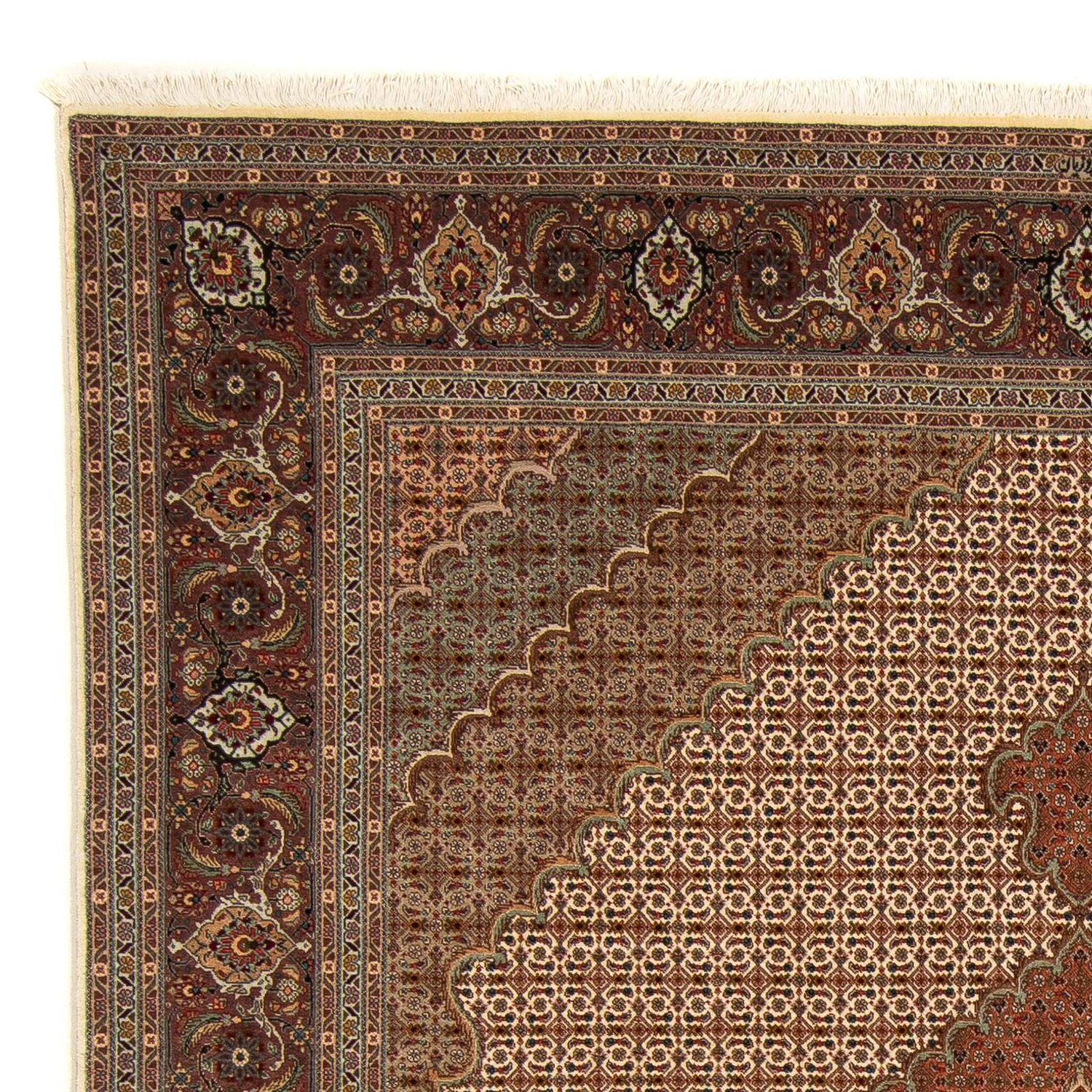 Persisk tæppe - Tabriz - 252 x 202 cm - lys brun