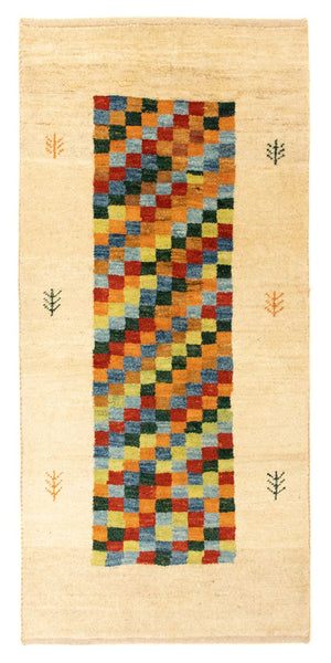 Gabbeh-tæppe - Persisk - 140 x 68 cm - flerfarvet