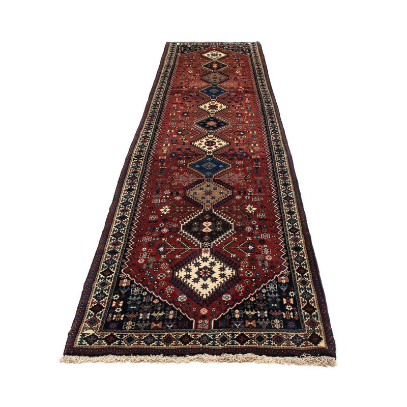 Løber Persisk tæppe - Nomadisk - 382 x 83 cm - mørkerød