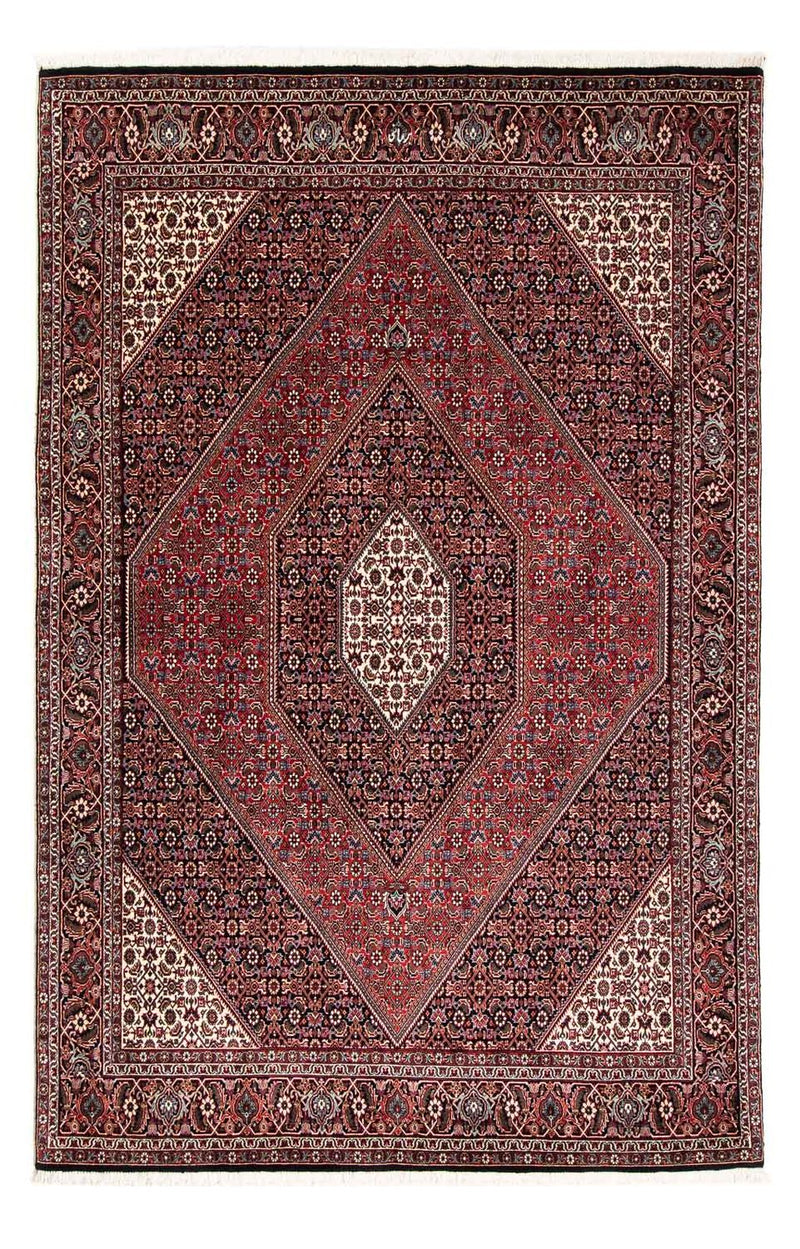 Persisk tæppe - Bijar - 246 x 167 cm - mørkerød