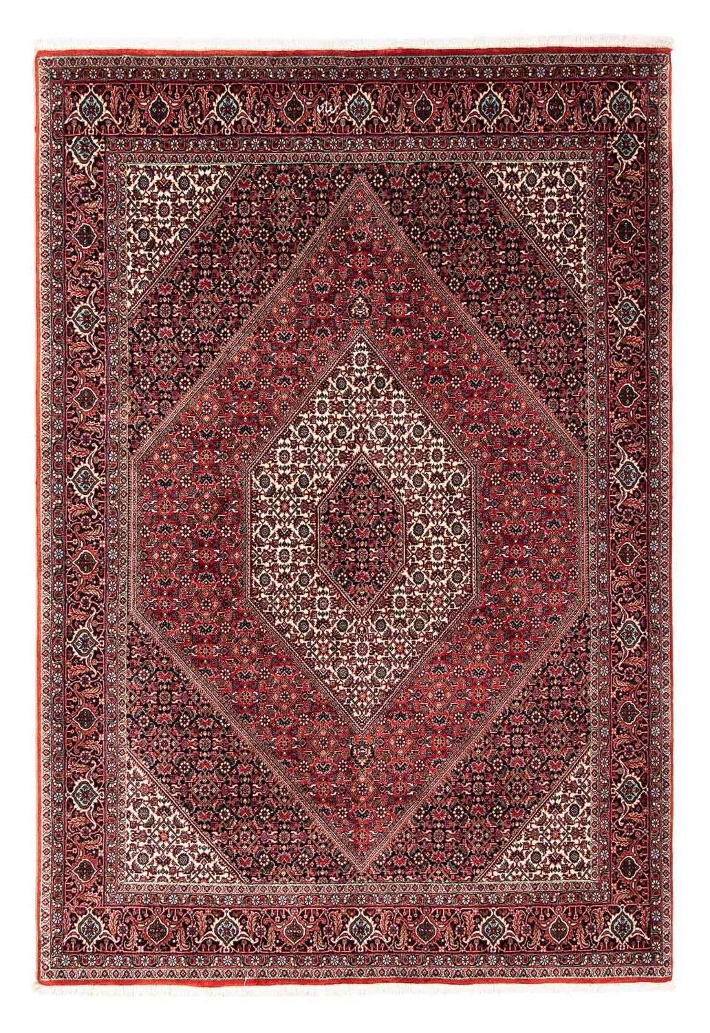 Persisk tæppe - Bijar - 245 x 167 cm - mørkerød