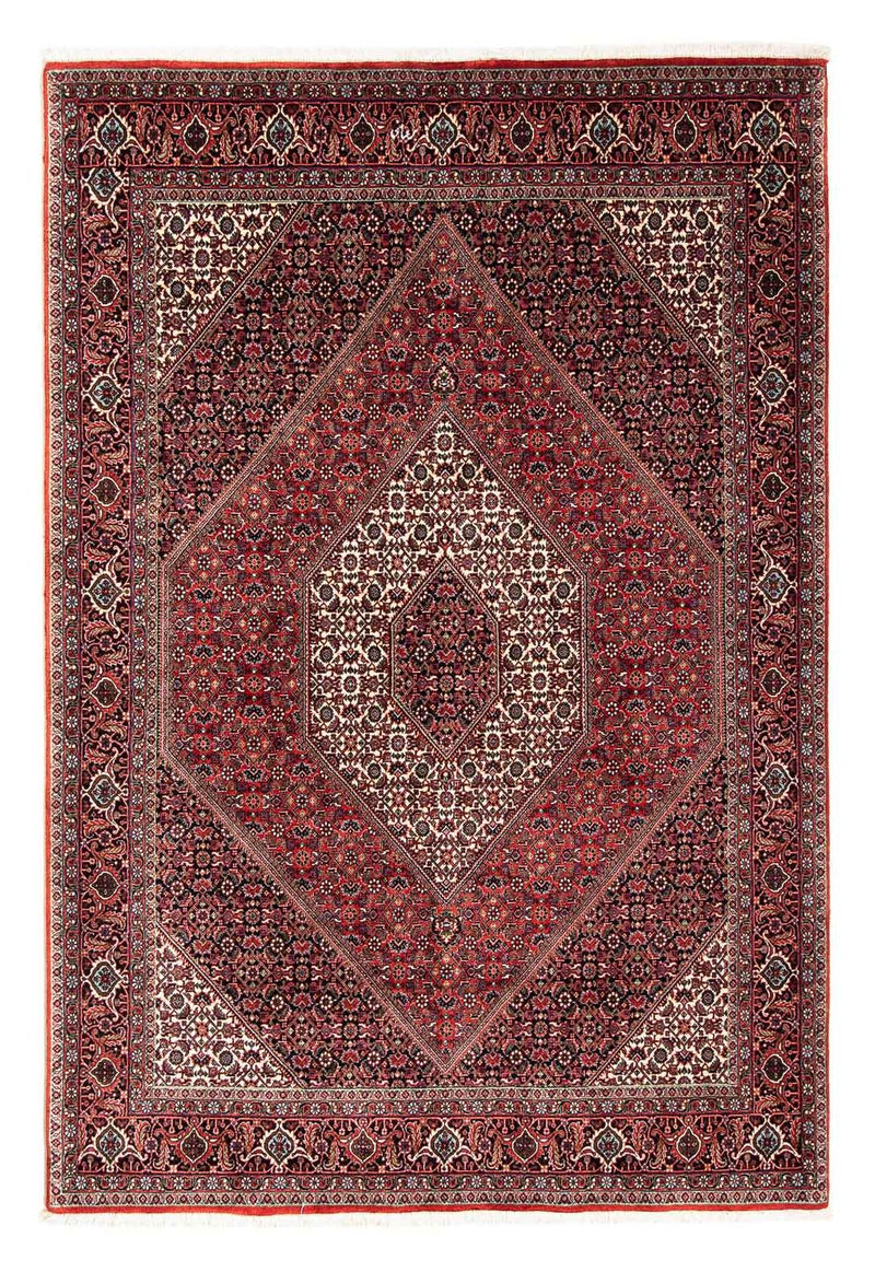 Persisk tæppe - Bijar - 245 x 167 cm - mørkerød