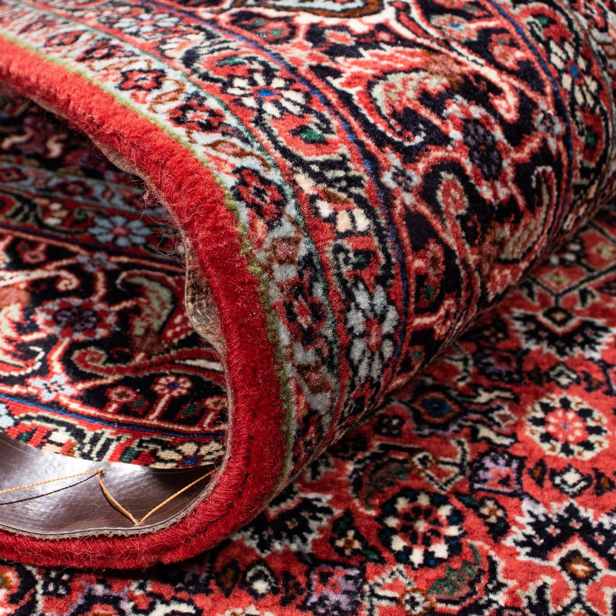 Persisk tæppe - Bijar - 245 x 167 cm - mørkerød