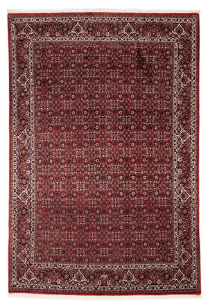 Persisk tæppe - Bijar - 240 x 168 cm - mørkerød