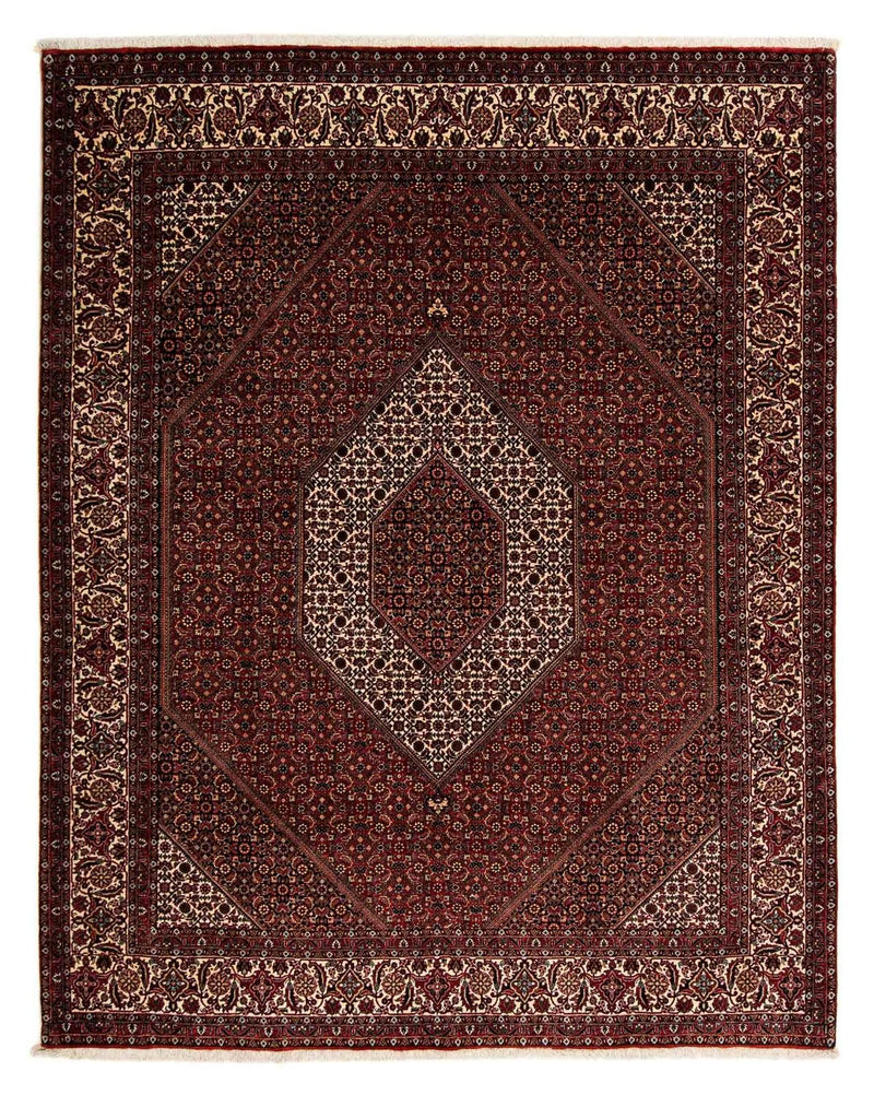 Persisk tæppe - Bijar - 252 x 208 cm - mørkerød