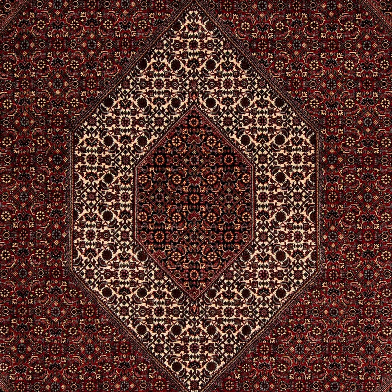 Persisk tæppe - Bijar - 252 x 208 cm - mørkerød