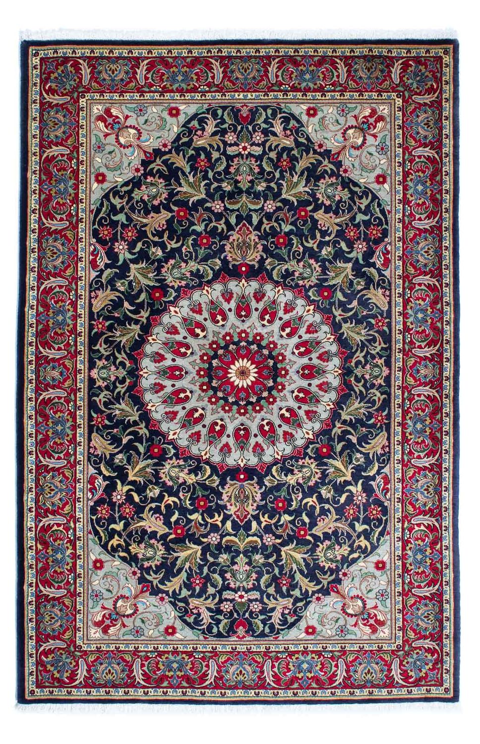 Persisk tæppe - Ghom - 204 x 135 cm - mørkeblå