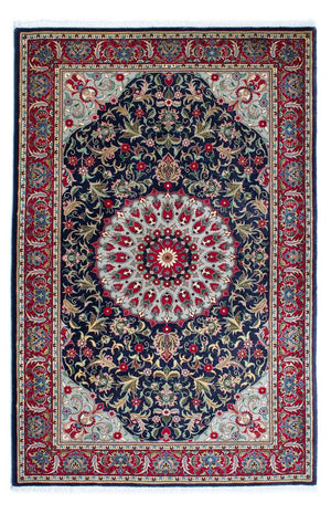 Persisk tæppe - Ghom - 204 x 135 cm - mørkeblå