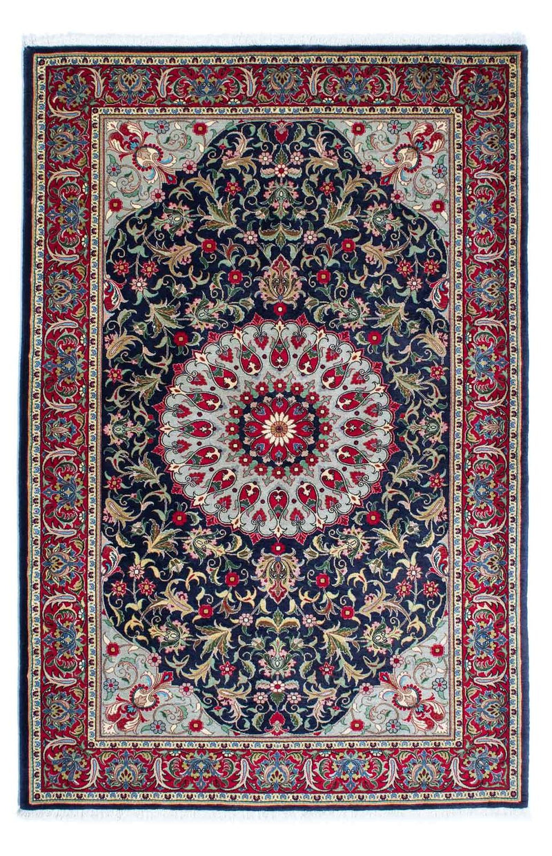 Persisk tæppe - Ghom - 204 x 135 cm - mørkeblå