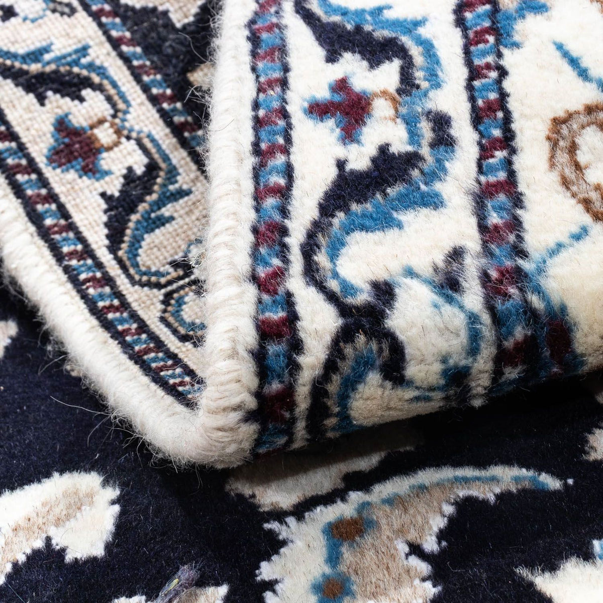 Persisk tæppe - Nain - 134 x 69 cm - mørkeblå