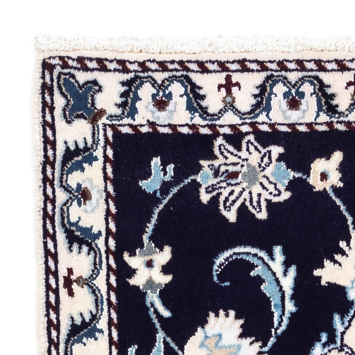 Persisk tæppe - Nain - 135 x 66 cm - mørkeblå