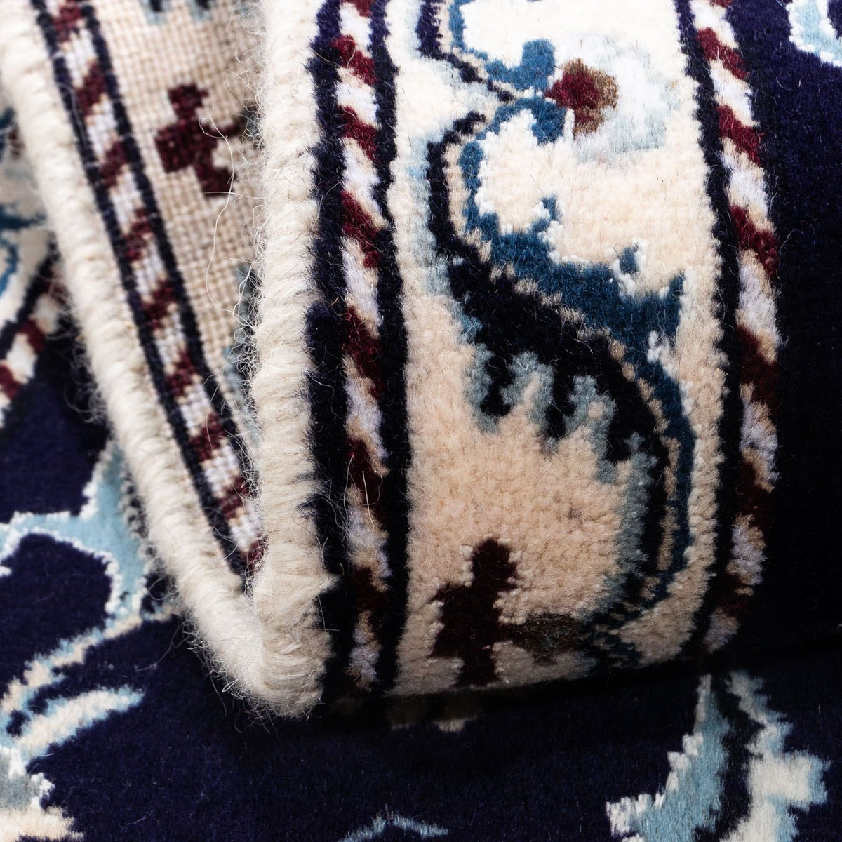 Persisk tæppe - Nain - 135 x 66 cm - mørkeblå