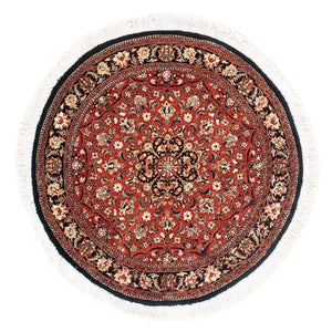 Persisk tæppe - Bijar rundt  - 127 x 127 cm - mørkerød