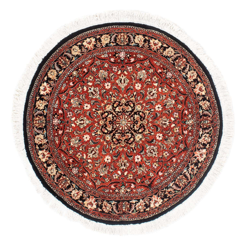 Persisk tæppe - Bijar rundt  - 127 x 127 cm - mørkerød